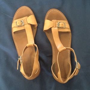 Madewell T strap leather sandals